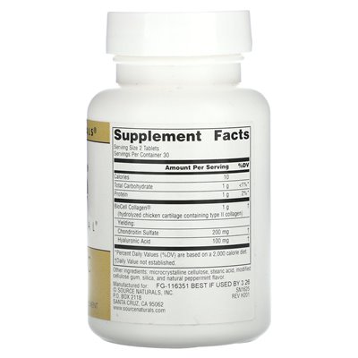 Źródło naturalne, skóra wieczna, kwas hialuronowy, 50 mg, 60 tabletek Źródło naturalne, skóra wieczna, kwas hialuronowy, 50 mg, 60 tabletek