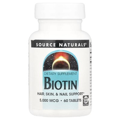 Źródło Naturals, Biotyna, 5000 mcg, 60 tabletek