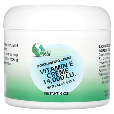 World Organic Vitamin Aloe Cream, Fragrance Free, 4oz