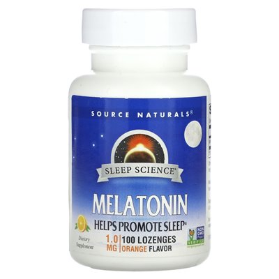 Natural Source, Melatonin, Orange, 1 mg, 100 Lutschtabletten