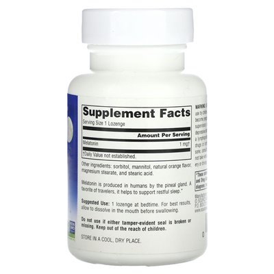 Natural Source, Melatonin, Orange, 1 mg, 100 Lutschtabletten