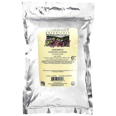 Starwest Botanicals, Organic Lukorice Root C/S, 1 funt (453,6 g)