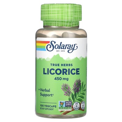 Solaray, prawdziwe zioła, lukrecja, 450 mg, 100 Vegcaps Solaray, prawdziwe zioła, lukrecja, 450 mg, 100 Vegcaps