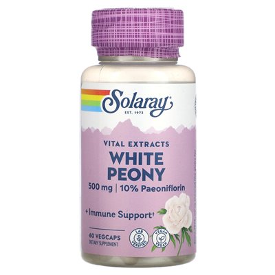 Solaray, Vital Extracts, White Peony, 500 mg, 60 Vegcaps