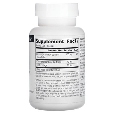 Źródło Naturals, UC-II, 40 mg, 120 kapsułek Źródło Naturals, UC-II, 40 mg, 120 kapsułek