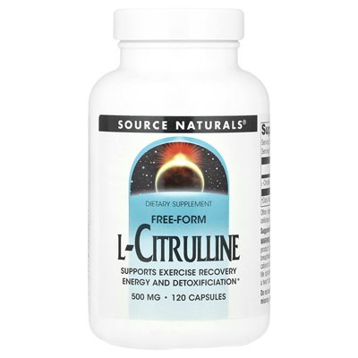 Źródło Naturals, L-cytrulina, 500 mg, 120 kapsułek (125 mg na kapsułkę)