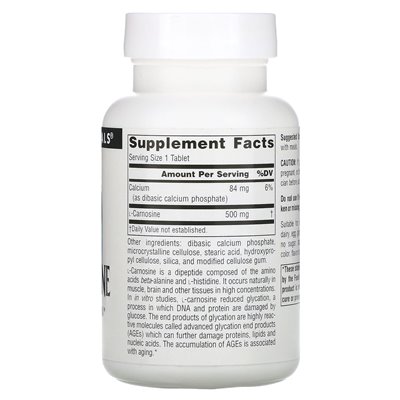Source Naturals, L-Carnosine, 500mg, 60 Tablets