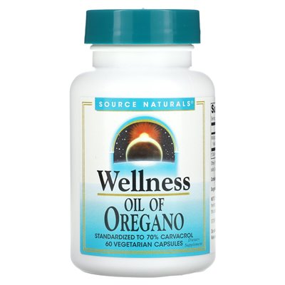 Source Naturals, Wellness, Oil of Oregano, 60 Vegetarian Capsules