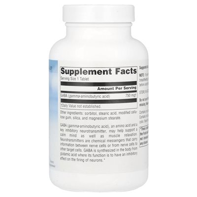 Źródło Naturals, Serene Science®, GABA, 750 mg, 90 tabletek