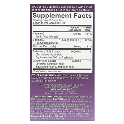 Viva Naturals, Bzak, Vitamin C + Zinc, 120 Capsules