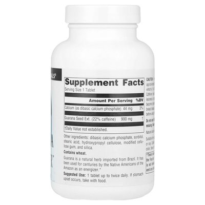 Źródło Naturals, Guarana Energizer ™, 900 mg, 100 tabletek
