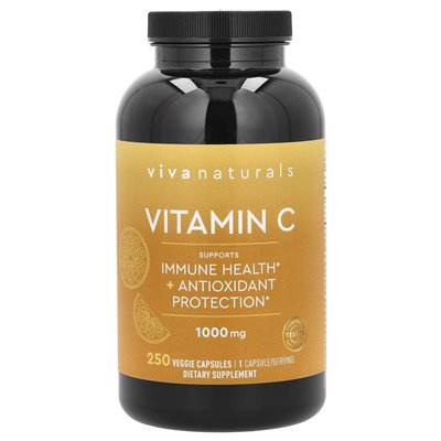 Viva Naturals, Vitamin C, 1000 mg, 250 vegetarische Kapseln