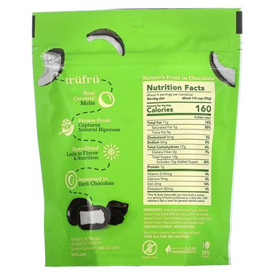 Tru Fru, Echte Kokosnuss-Mops, dunkle Schokolade, 4,2 oz (119 g)