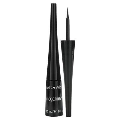 Wet n Wild, Megaliner, flüssiger Eyeliner, C871a Schwarz, 0,12 Fl Oz (3,5 ml)