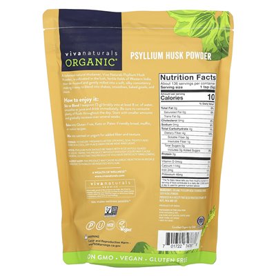 Viva Naturals, Organiczny Proszek Z Pestek Psyllium, 24 uncji (680 g) Viva Naturals, Organiczny Proszek Z Pestek Psyllium, 24 uncji (680 g)