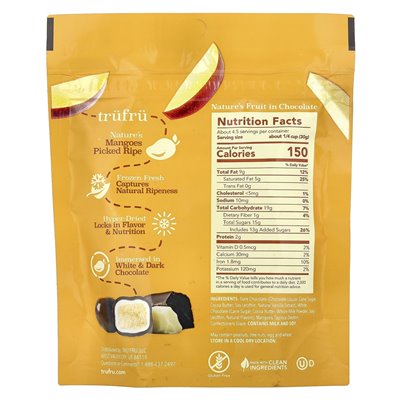 Tru Fru, Mango Nature, ciemna czekolada, 4,5 uncji (128 g)