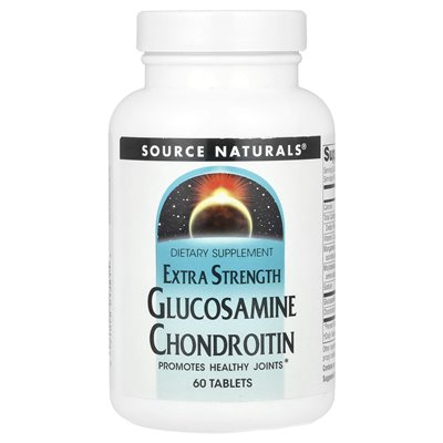 Źródło naturalne, chondroityna glukozaminy, dodatkowa siła, 60 tabletek