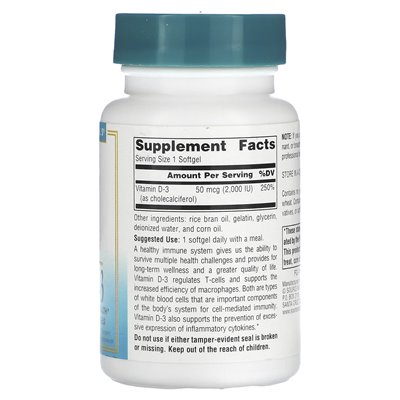 Natural Source, Wellness, Vitamin D-3, 50 mcg (2000 IU), 200 soft