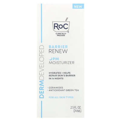ROC, Renew Barriers, Feuchtigkeitscreme PM, parfümfrei, 2,5 fl oz (74 ml)