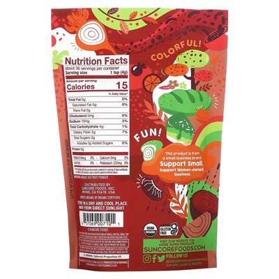 Suncore Foods, Bio-Rote-Bete-Super-Color-Pulver, 5 oz (142 g)