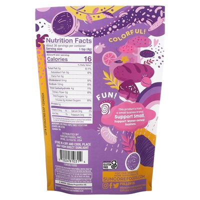 Suncore Foods, Lilac Taro Yam Supercolor Pulver, Taro & Lila Süßkartoffel-Yamswurzel, 5 oz (142 g)