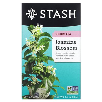 Tea, Green Tea, Jasmine Blossom, 20 Tea Bags, 1.3 oz (38 g)