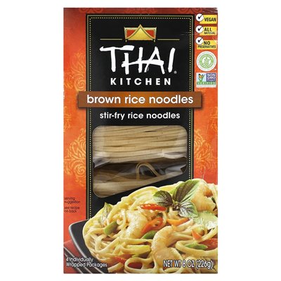 Thai Cuisine, Nudeln aus braunem Reis, 4 einzeln verpackte Päckchen, 2 Unzen (56 G) Thai Cuisine, Nudeln aus braunem Reis, 4 einzeln verpackte Päckchen, 2 Unzen (56 G)
