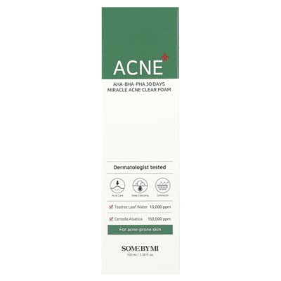 Einige von MI, AHA, BHA, PHA 30 TAGE CURLY ACNE CLEAR FOAM, 3,38 FL OZ (100 ml)