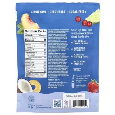 Ultima Replenisher, 6 niezbędnych elektrolitów, codzienna mieszanka napojów elektrolitowych, paczka odmian Mocktini, 16 kijów, 2