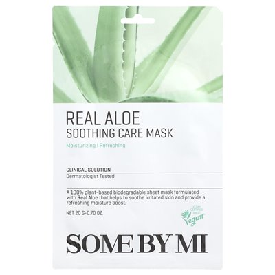 Some by MI, Real Aloe, beruhigende Schönheitsmaske, 1 Blatt, 0,70 oz (20 g)