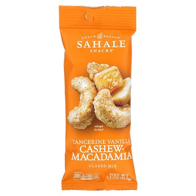 Sahale Snacks, Glazed Mix, Vanilla Mandarin Cashew-Macadamia, 9 Packs, 1.5 Ounces (42.5 G) Each