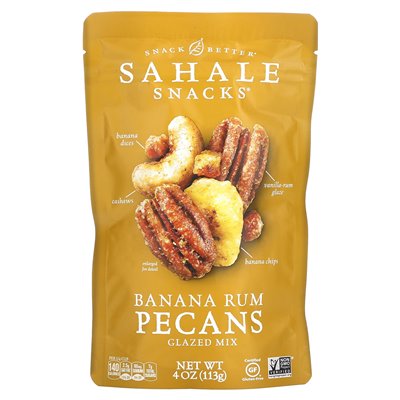 Sahale Snacks, glasierte Mischung, Banane, Rum, Pekannuss, 4 Unzen (113 g)