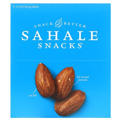 Sahale przekąski, migdały w Kalifornii, suche pieczone, 9 opakowań, 1,5 uncji (42,5 g)