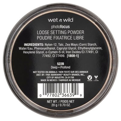 Wet n Wild, PhotoFocus™, loose powder setting, 522B deep, 0.70 oz (20 g)