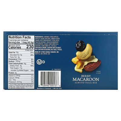Sahale Snacks, Mandelmischung, Beerenmakrone, 9 Packungen, 1,5 oz (42,5 g)
