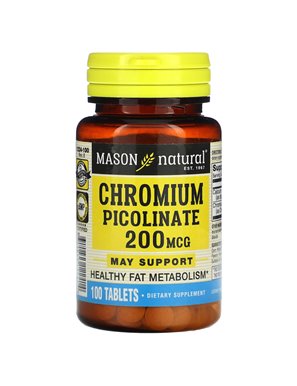 Mason Natural, Chrompicolinat, 200 mcg, 100 Tabletten