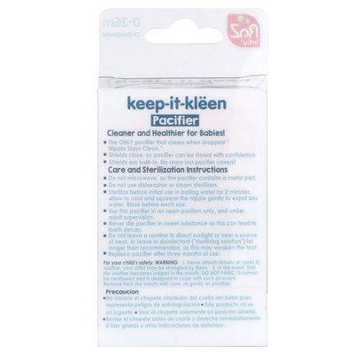 Razbaby, smoczkier Keep-it-Kleen, 0-36m, różowy i szary, 2 smoczki