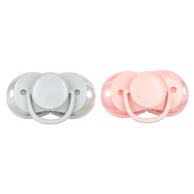 Razbaby, smoczkier Keep-it-Kleen, 0-36m, różowy i szary, 2 smoczki