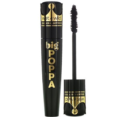 Wet N Wild, Big Poppa Mascara, 1111875 Blackest Black, 0,33 Fl Oz (10 ml)