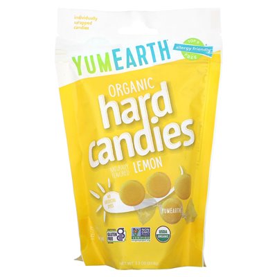Yumearth, organiczne cukierki twarde, cytryna, 3,3 uncji (93,6 g)