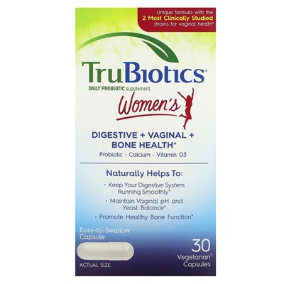 TruBiotics, Dla Kobiet, Trawienne + Dróg Moczowych + Zdrowie Kości, 30 Wegetariańskich Kapsułek TruBiotics, Dla Kobiet, Trawienne + Dróg Moczowych + Zdrowie Kości, 30 Wegetariańskich Kapsułek