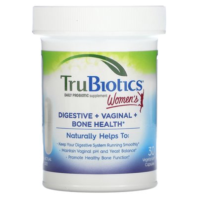 TruBiotics, Dla Kobiet, Trawienne + Dróg Moczowych + Zdrowie Kości, 30 Wegetariańskich Kapsułek TruBiotics, Dla Kobiet, Trawienne + Dróg Moczowych + Zdrowie Kości, 30 Wegetariańskich Kapsułek