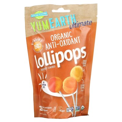 Yumearth, Ultimate, Bio-Antidokidant-Lutscher, Mango, Orange, Zitrone, 15 Lutscher, 3,3 Unzen (93 g)