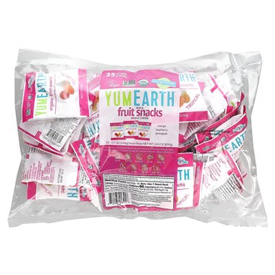 Yumearth, organiczne przekąski owocowe, tropikalne, 35 paczek, 0,7 uncji (19,8 g)
