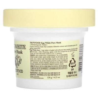SkinFood, maska piękności w białych białych jajach, 4,23 uncji (120 g) SkinFood, maska piękności w białych białych jajach, 4,23 uncji (120 g)