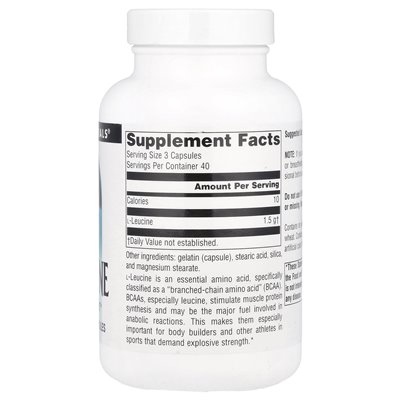 Źródło Naturals, Free-Form L-sam-Leucyna, 1500 mg, 120 kapsułek (500 mg na kapsułkę)