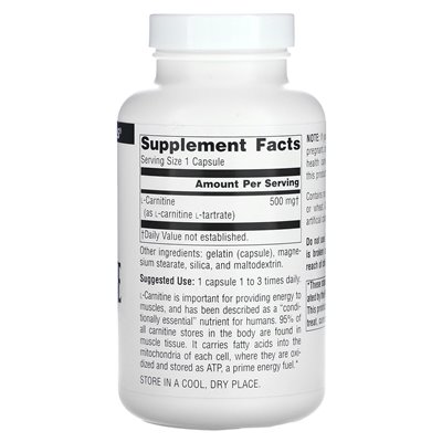Source Naturals, L-Carnitine, 500mg, 120 Capsules