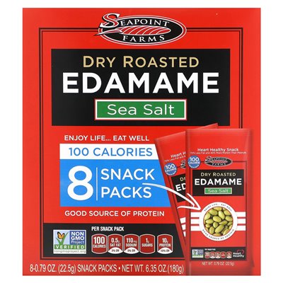 Seapoint Farms, trocken geröstete Edamame, Meersalz, 8er-Snackpackung, 0,79 oz (22,5 g)