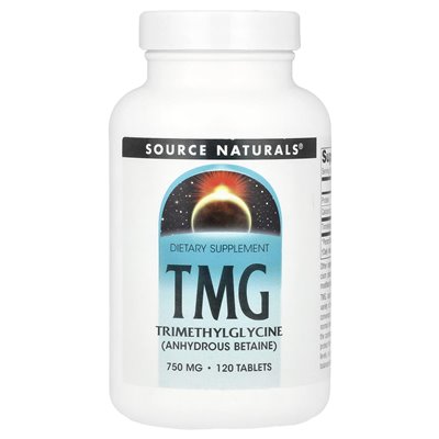 Źródło Naturals, TMG, 750 mg, 120 tabletek