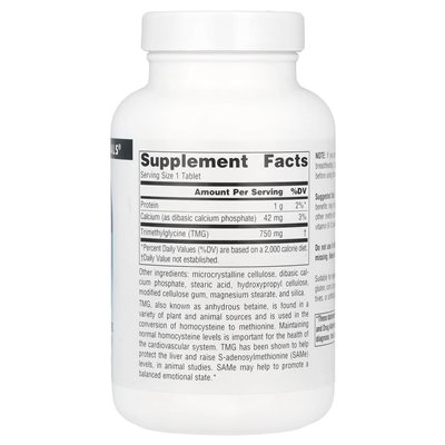 Źródło Naturals, TMG, 750 mg, 120 tabletek